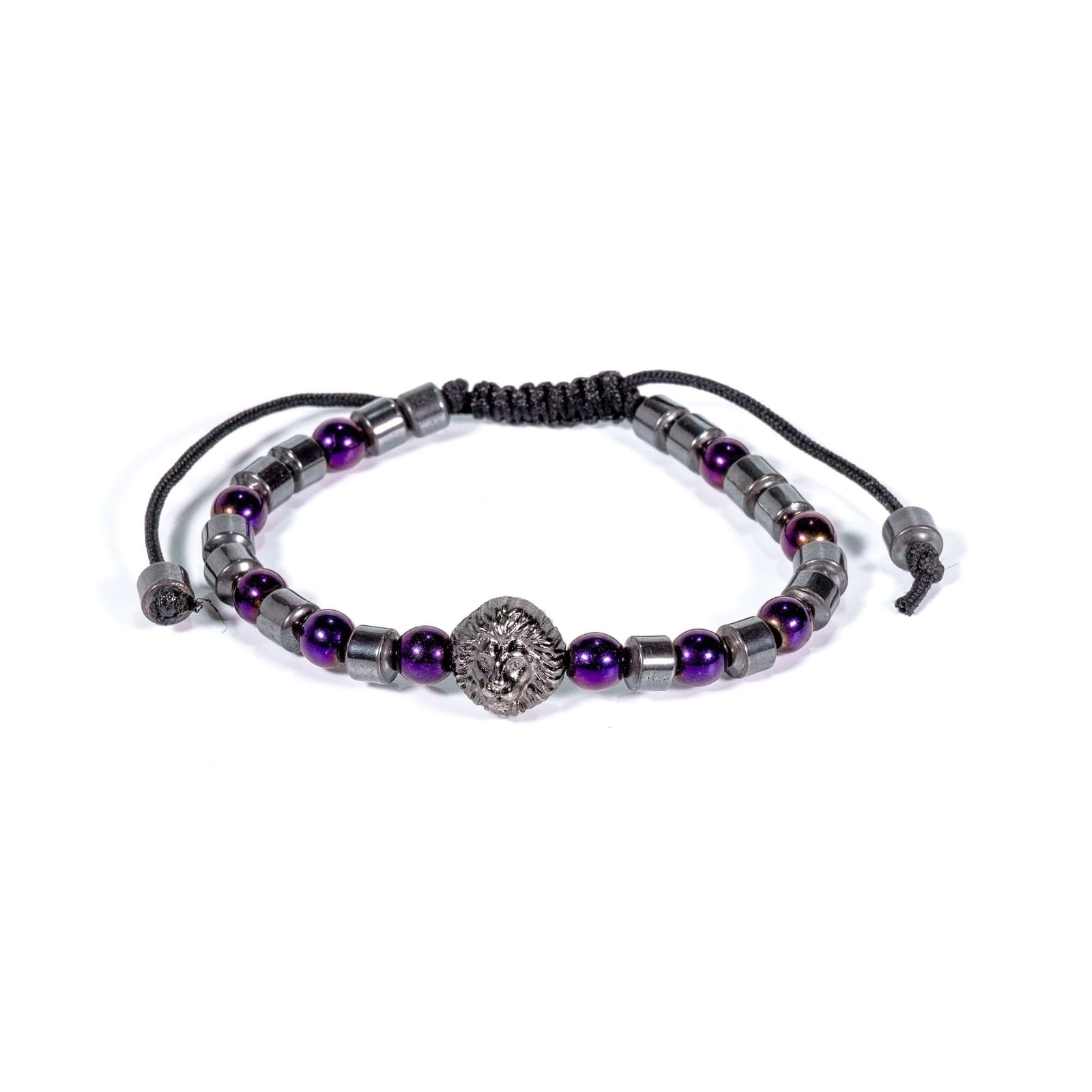 Pulsera Hematita morada y gris