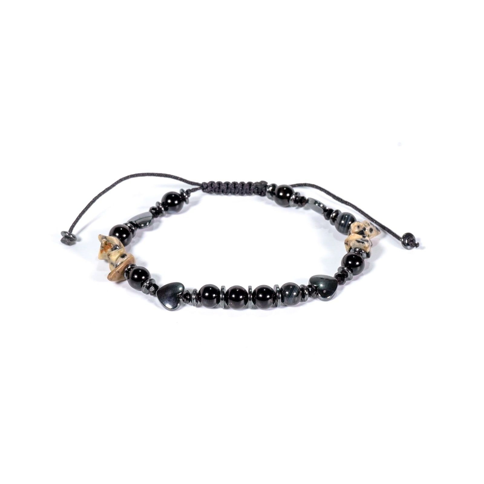 Pulsera Hematita gris y jaspe multicolor