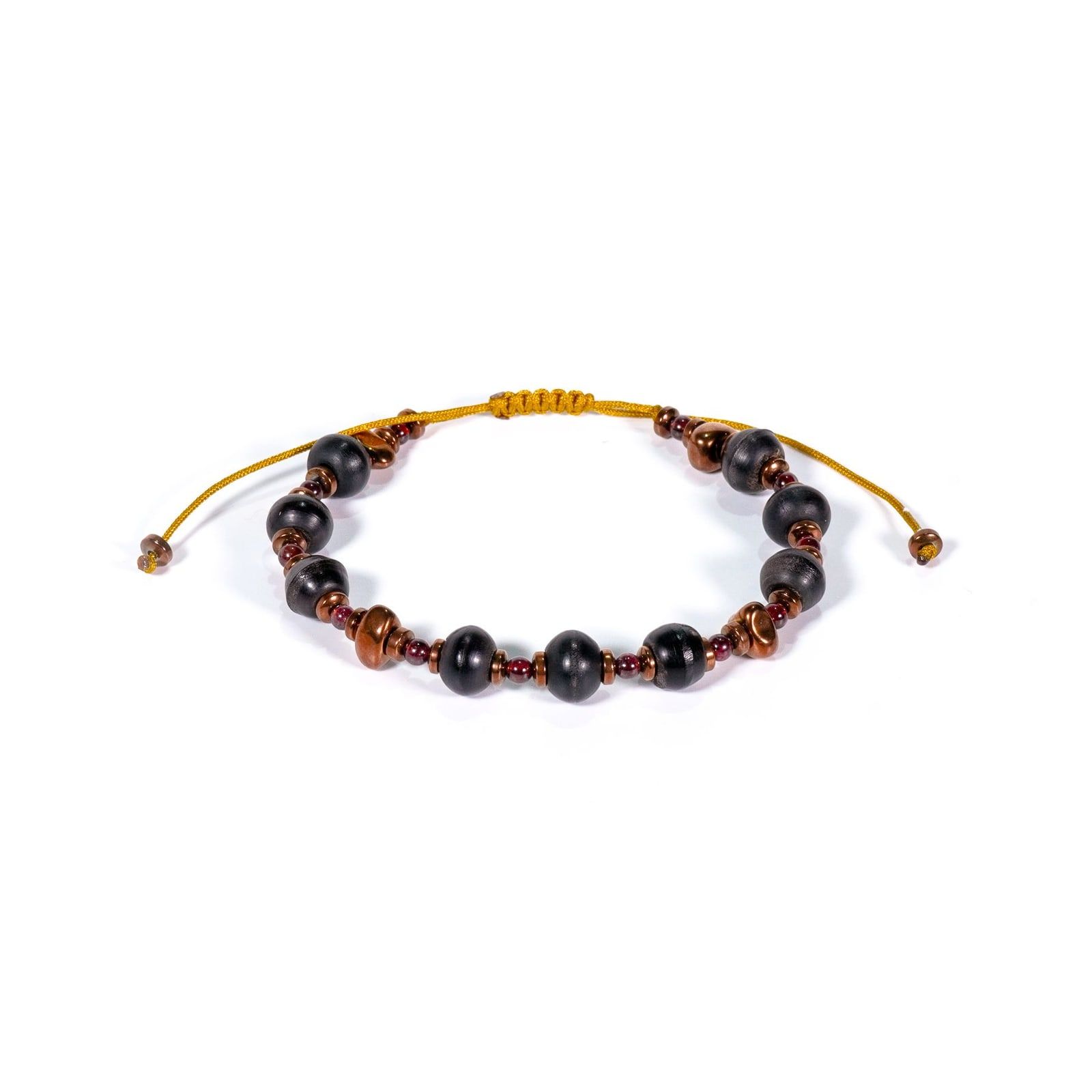 Pulsera Granate y hematita cobre