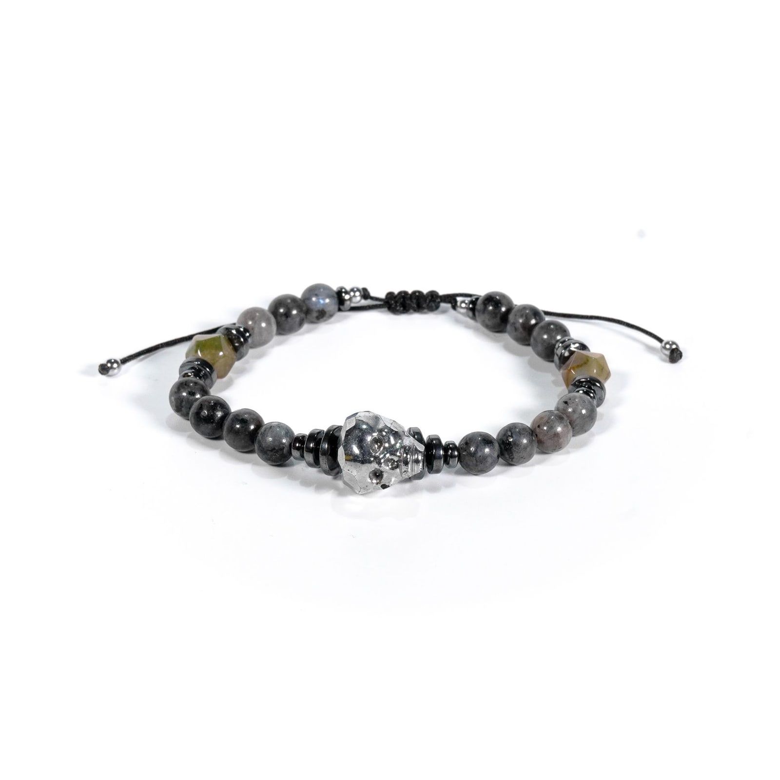 Pulsera Larvikita y jaspe verde
